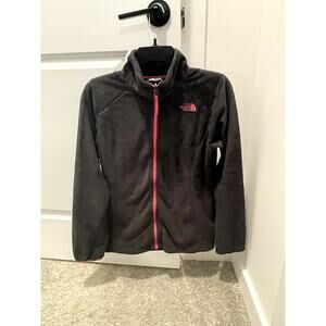 Cozy North Face Girls XL Fleece - Dark Grey/Pink